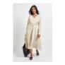 Petite Denim Look Tie Waist Midi Dress