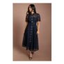 Petite Floral Lace Collared Midi Dress