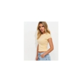Petite Light Yellow Cotton Rich Ribbed Baby Tee