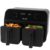 Petra 7.4L Dual Air Fryer, 2400W, Removable Non-Stick Cooking Drawers, XL Frying Trays, Adjustable Temperature, 6 Presets & 60-Minute Timer