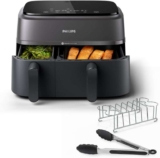 Philips Air Fryer 3000 Series Dual Basket 9L, Breakfast Kit Included – NA350/03