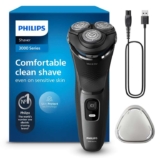 Philips Electric Shaver 3000 Series-Wet & Dry Electric Shaver for Men w/ SkinProtect Technology in Dark Moon, Pop-up Beard Trimmer, Cordless
