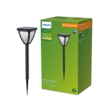 Philips Lighting Laven Outdoor wall Light up, 6W, 2700K Warm White Light, Black, IP44 Weatherproof