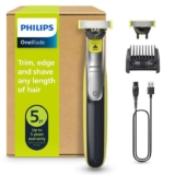 Philips OneBlade 360 Face, Hybrid Electric Beard Trimmer & Shaver with 5in1 Adjustable Comb (QP2734/30)