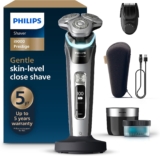 Philips Shaver i9000 Prestige, Wet & Dry Electric Shaver, Dark Slate Nova, with Skin IQ Technology, Triple Lift & Cut System, 360 Rotating Dual SteelPrecision Blades, Beard Styler, Model XP9204/33