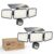 Philips Solar Security Light 302 LEDs 1200lm, Wall-Mounted Flood Light w/PIR Motion Sensor, 3 Heads, IP65 Waterproof, 3 Modes (2-Pack)