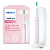 Philips Sonicare 3100 Electric Toothbrush, Sonic Toothbrush, Pressure Sensor and Timer, Travel Case, Sugar Rose, Model HX3673/11