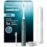 Philips Sonicare 4100 Series Electric Toothbrush, Pressure Sensor, 4 Settings, EasyStart, SmartTimer, 21-Day Runtime, Travel Case, HX4042/46