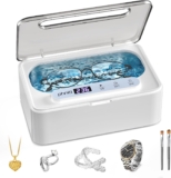 Phniti Ultrasonic Jewellery Cleaner, 47KHz Ultrasonic Cleaner Machine 330ml, Portable Ultrasonic Retainer Cleaner with 3 Timer Modes for Retainers, Jewellery, Glasses, Dentures, Rings, Watches Use