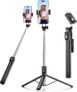 Phone Tripod & Selfie Stick, 170cm Extendable Portable Phone Tripod Stand with Wireless Remote, Compatible with iPhone/Android