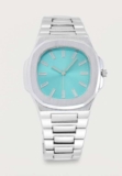 Pier One Unisex Watch silver-coloured/turquoise