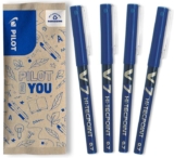 Pilot V7 Liquid Ink Rollerball 0.7mm Tip – Blue, Pack of 4