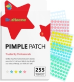 Pimple Patches, Original Spot Patches, Professional Star Hydrocolloid 255 ct. 5 Colours & Sizes(8/10/12/14/16mm) Suit All Skin Types, Cute Acne Patch Stickers, Absorb Fluid & Shrinking Zits Whiteheads