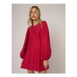 Pink Balloon Sleeve Nicki Mini Dress