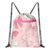 Pink Bow Drawstring Bag, Waterproof