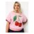 Pink Cherry Graphic Knitted T-Shirt – Small