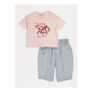 Pink Cherry Sweetie T-Shirt and Striped Jeans Outfit