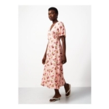Pink Floral Midi Tea Dress, Size 18