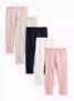 Pink & Neutral Leggings 5 Pack (5 – 12 years)