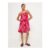 Pink Palm Print Drop Hem Mini Dress