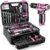 Pink Tool Kit Box Drill Set: DEKO 238 Pieces Home Mechanic Toolbox with 12V Power Cordless Drill Hand Repair Tools Sets Combo Kits Storage Organizer Drawer Case for Women