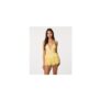 Pink Vanilla Light Yellow Lace Halter Neck Mini Dress