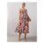 Pintuck Detail Puffball Midi Dress – Print