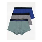 Plain Stripe Waistband Hipster Trunks 3 Pack – XS
