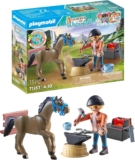 Playmobil 71357 Horses of Waterfall – Farrier Ben and Achilles, interactive horse care at Waterfall Ranch, fun imaginative role-play, sustainable playsets suitable for children ages 5
