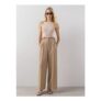 Pleat Front Wide Trouser – Beige