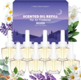 Plug in Air Freshener Refills 8 Pack, Relaxing Sleep Scented Fragrance, Calming Lavender Scented Oil Set – Sage & Gardenia & Sandalwood & Chamomile, Compatible with Air Wick & Glade Plugin