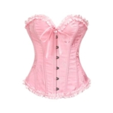 Plus Size Black Lace-up Overbust Corset Bustier Shapewear Bodysuit