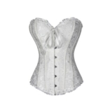 Plus Size Lace-up Overbust Corset Bustier Bodysuit