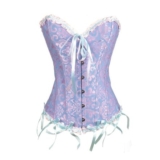 Plus-Size Lace-up Overbust Corset Bustier Bodysuit Shapewear