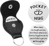 Pocket Hug – Stainless Steel Encouragement Token, Pocket Hugs for Friends, Inspirational Gift Keyring for Women Men, Gifts with Motivational Message for Best Friend