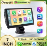 Podofo 7 Inch Portable Smart Car Monitor Wireless CarPlay Android Auto (with code) Podofo UK AutoPro Supplies