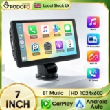 Podofo 7 Wireless Carplay Android Auto Portable Digital Dashboard, Smart Player With Voice Control, New customer – By Podofo UK