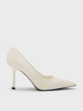 Pointed-Toe Heeled Pumps – Cream, sizes 4 – 8