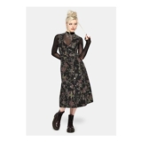 Poison Eden Print Denim Midi Dress