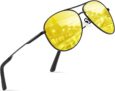 Polarised Sunglasses – Unisex Pilot Sunglasses UV400 Protection Polarized Sun Glasses Black Classic Vintage Style Ultralight Shades For Driving
