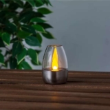 Polished Stainless steel effect Modern Solar-powered Integrated LED Outdoor Decorative light