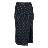 Polka Dot Basic Skirt Midi Skirt Black by RED by EMP
