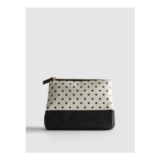 Polka Dot Faux Leather Fold out Wash Bag