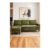 Polyester Upholstered L-Shaped 3-Seater Sectional Sofa with Ottoman