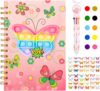Pop Secret Diary for Girls with Pen and Stickers,8.27 x 5.71 Inches 160 Pages Butterfly Notebook and Pen Set for Girls, Pop Notebook A5 Spiral Kids Journal for Girls Kids Present 6-12 Year Old