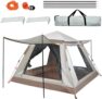 Pop Up Camping Tent 68 Person, Instant Automatic Setup, Waterproof & Windproof, UV Protection, with Mosquito Net & Convertible Door, Family Tent for Camping