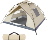 Pop Up Tent for 4 Person, Automatic Instant Camping Tent with Upgraded 210D Oxford, Waterproof Windproof & Insect Proof for 3 Seconds Quick Setup, Perfect for Outdoor, Hiking Family Camping