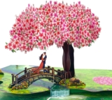 Pop-up Anniversary Cards 3D Cherry Blossom Bridge with Couple, Romantic Greeting Card for Wife, Husband, Her, Him, Wedding Card, Happy Valentines Day, 6x 8 Happy Mothers Day Pop-up Card