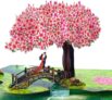Pop-up Anniversary Cards 3D Cherry Blossom Bridge with Couple, Romantic Greeting Card for Wife, Husband, Her, Him, Wedding Card, Happy Valentines Day, 6x 8 Happy Mothers Day Pop-up Card