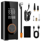 Portable Air Compressor Car Tyre Pump, 6000mAh corded/cordless Dual power 150PSI Tyre Inflator – (Apply Voucher) – Sold By Wansimoo